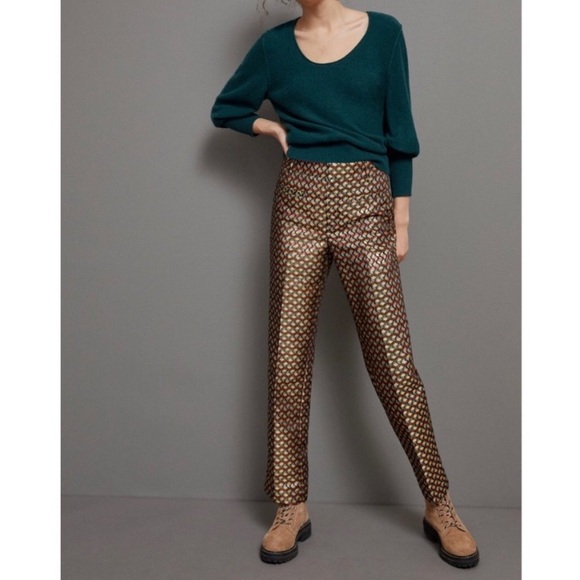 Anthropologie Metallic Patterned Trousers - Picture 12 of 12